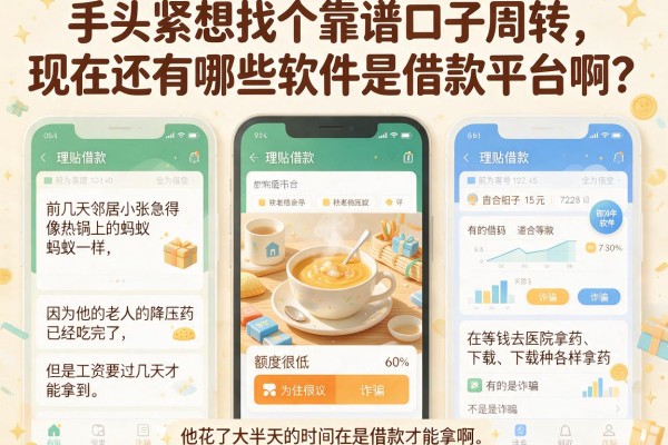 手头紧想找个靠谱口子周转，现在还有哪些软件是借款平台啊？