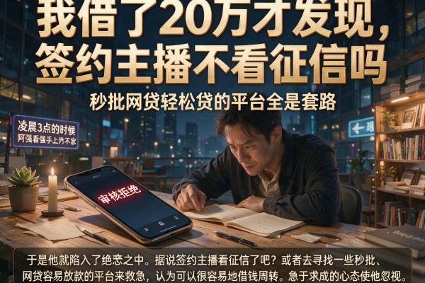 我借了20万才发现，签约主播不看征信吗和秒批网贷轻松贷的平台全是套路