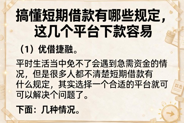 搞懂短期借款有哪些规定，这几个平台下款容易