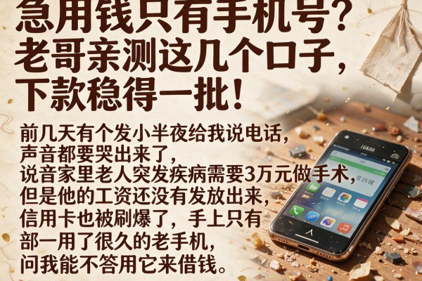 急用钱只有手机号?老哥亲测这几个口子,下款稳得一批!