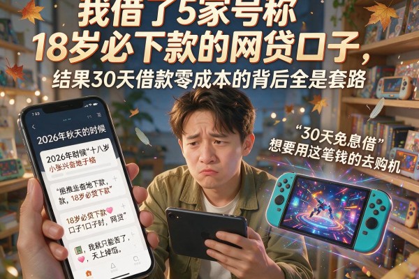 我借了5家号称18岁必下款的网贷口子，结果30天借款零成本的背后全是套路
