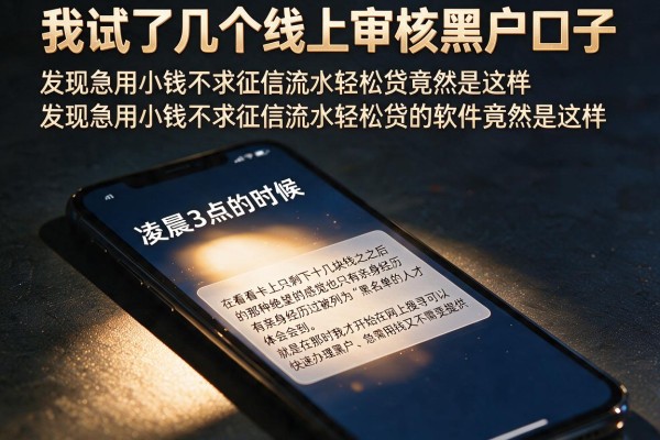 我试了几个线上审核黑户口子，发现急用小钱不求征信流水轻松贷的软件竟然是这样
