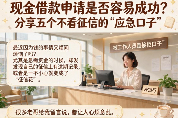 现金借款申请是否容易成功？分享五个不看征信的“应急口子”