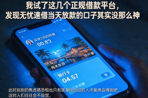 我试了这几个正规借款平台，发现无忧速借当天放款的口子其实没那么神
