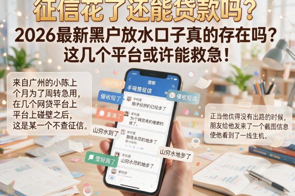 征信花了还能贷款吗？2026最新黑户放水口子真的存在吗？这几个平台或许能救急！