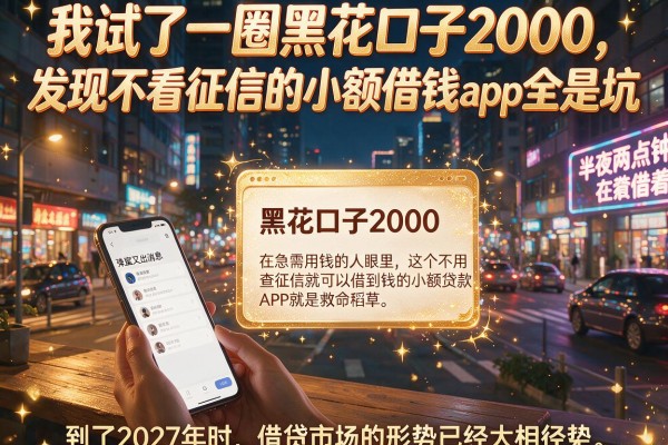 我试了一圈黑花口子2000，发现不看征信的小额借钱app全是坑