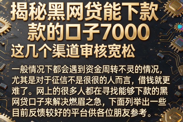 揭秘黑网贷能下款的口子7000，这几个渠道审核宽松