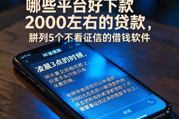 哪些平台好下款2000左右的贷款，胪列5个不看征信的借钱软件