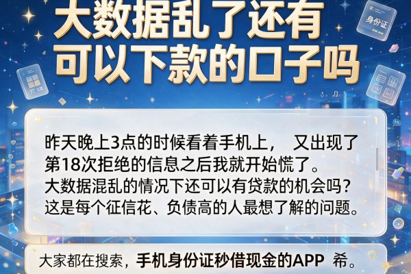 大数据乱了还有可以下款的口子吗，手机身份证秒借现金的app是不是坑