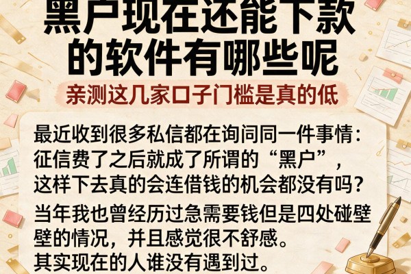 黑户现在还能下款的软件有哪些呢，亲测这几家口子门槛是真的低