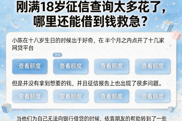 刚满18岁征信查询太多花了，哪里还能借到钱救急？