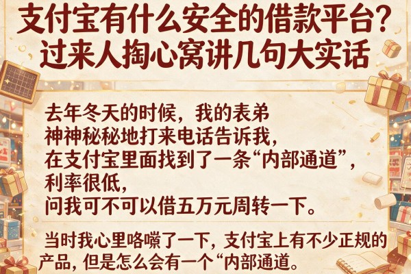 支付宝有什么安全的借款平台？过来人掏心窝讲几句大实话