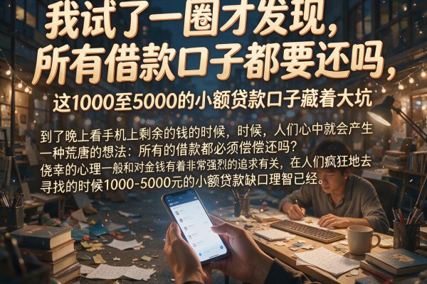我试了一圈才发现，所有借款口子都要还吗，这1000至5000的小额贷款口子藏着大坑