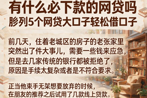 有什么必下款的网贷吗，胪列5个网贷大口子轻松借口子