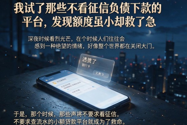 我试了那些不看征信负债下款的平台，发现额度虽小却救了急