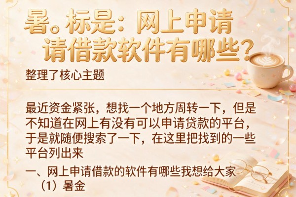 网上申请借款软件有哪些?整理了几个门槛比较低的