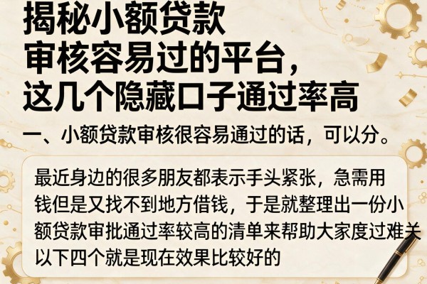揭秘小额贷款审核容易过的平台，这几个隐藏口子通过率高