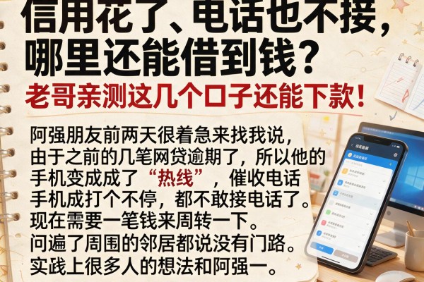 信用花了、电话也不接，哪里还能借到钱？老哥亲测这几个口子还能下款！