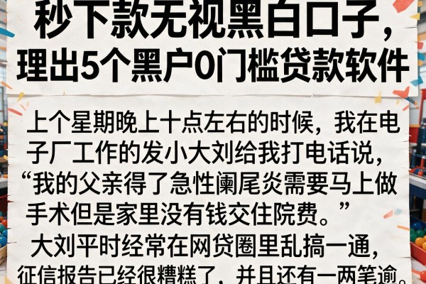 秒下款无视黑白口子，理出5个黑户0门槛贷款软件
