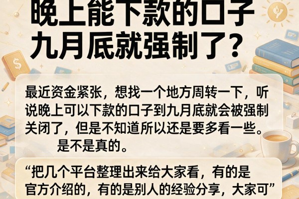晚上能下款的口子九月底就强制了？盘点几个还能用的