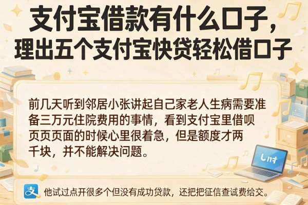 支付宝借款有什么口子，理出五个支付宝快贷轻松借口子