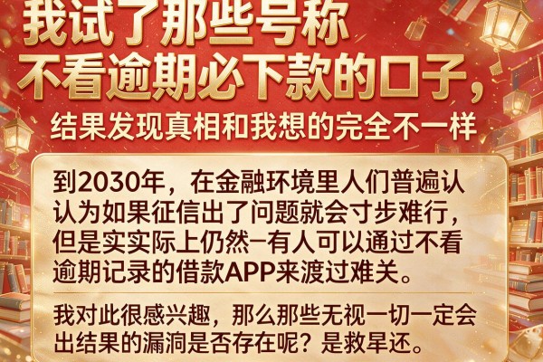 我试了那些号称不看逾期必下款的口子，结果发现真相和我想的完全不一样