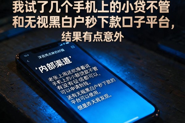 我试了几个手机上的小贷不管和无视黑白户秒下款口子平台，结果有点意外