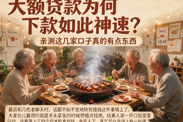大额贷款为何下款如此神速？亲测这几家口子真的有点东西