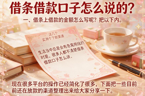借条借款口子怎么说的？实测这几个下款渠道