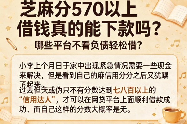 芝麻分570以上借钱真的能下款吗？哪些平台不看负债轻松借？