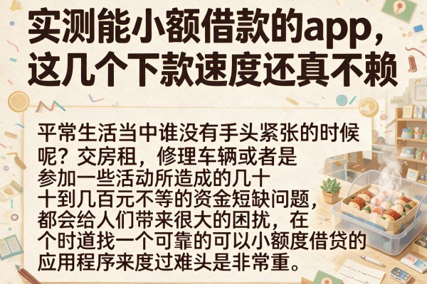 实测能小额借款的app，这几个下款速度还真不赖