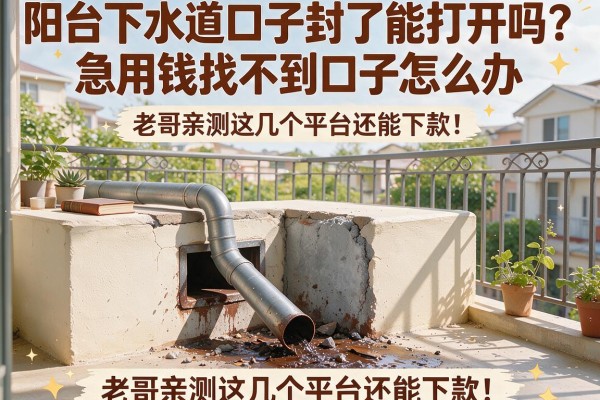 阳台下水道口子封了能打开吗？急用钱找不到口子怎么办，老哥亲测这几个平台还能下款！