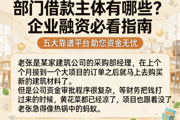 部门借款主体有哪些？企业融资必看指南，五大靠谱平台助您资金无忧