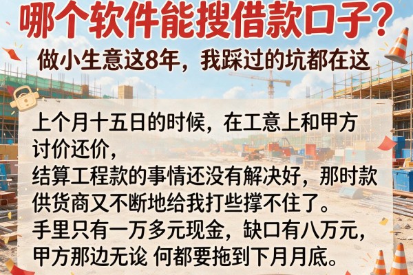 哪个软件能搜借款口子？做小生意这8年，我踩过的坑都在这