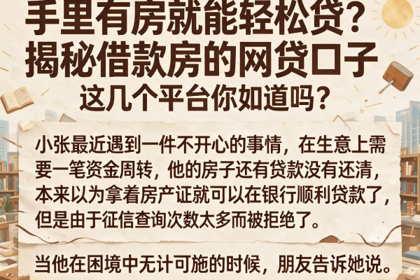 手里有房就能轻松贷？揭秘借款房的网贷口子，这几个平台你知道吗？