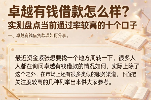 卓越有钱借款怎么样？实测盘点当前通过率较高的十个口子