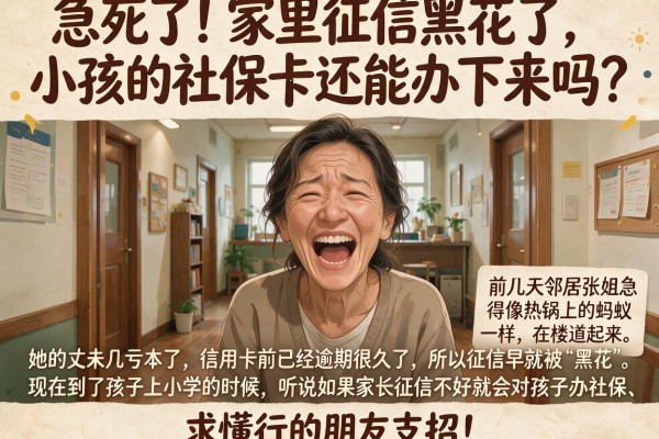 急死了！家里征信黑花了，小孩的社保卡还能办下来吗？求懂行的朋友支招！
