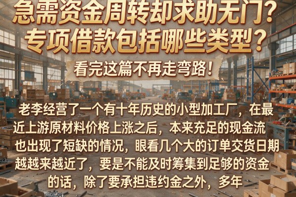 急需资金周转却求助无门？专项借款包括哪些类型？看完这篇不再走弯路！