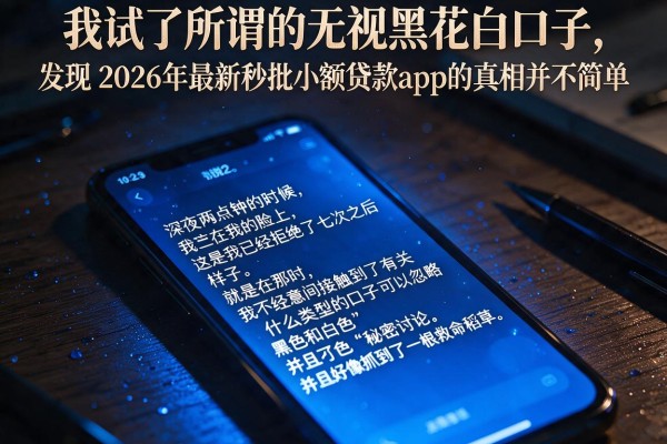 我试了所谓的无视黑花白口子，发现2026年最新秒批小额贷款app的真相并不简单