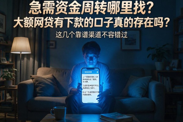 急需资金周转哪里找？大额网贷有下款的口子真的存在吗？这几个靠谱渠道不容错过