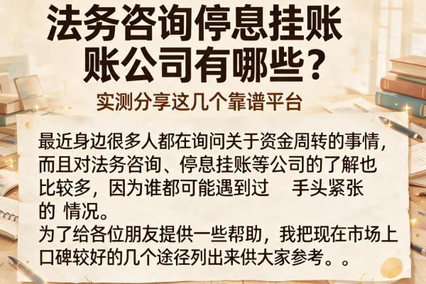 法务咨询停息挂账公司有哪些?实测分享这几个靠谱平台