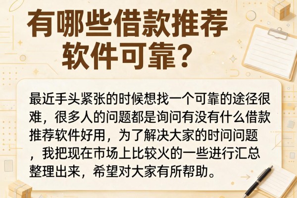 有哪些借款推荐软件可靠？整理了几个目前反馈不错的口子