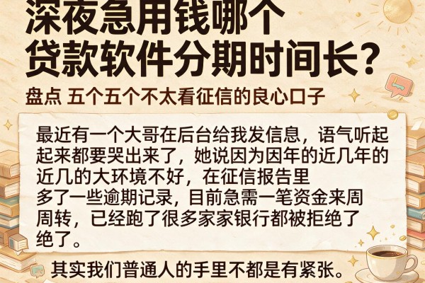 深夜急用钱哪个贷款软件分期时间长？盘点五个不太看征信的良心口子