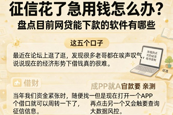 征信花了急用钱怎么办？盘点目前网贷能下款的软件有哪些，这五个口子亲测能下
