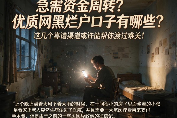 急需资金周转？优质网黑烂户口子有哪些？这几个靠谱渠道或许能帮你渡过难关！