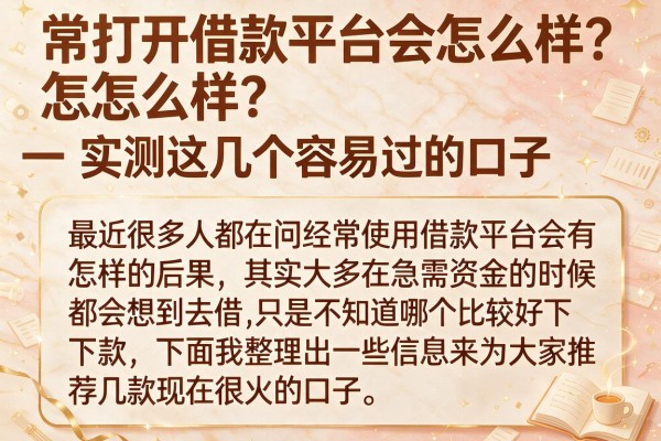常打开借款平台会怎么样？实测这几个容易过的口子