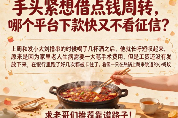手头紧想借点钱周转,哪个平台下款快又不看征信?求老哥们推荐靠谱路子!