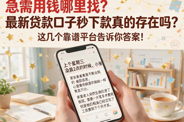 急需用钱哪里找?最新贷款口子秒下款真的存在吗?这几个靠谱平台告诉你答案!