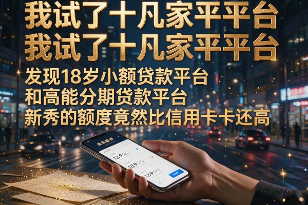 我试了十几家平台，发现18岁小额贷款平台和高能分期贷款平台新秀的额度竟然比信用卡还高