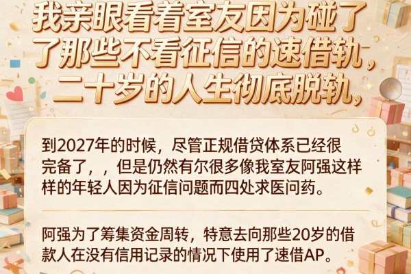 我亲眼看着室友因为碰了那些不看征信的速借app，二十岁的人生彻底脱轨